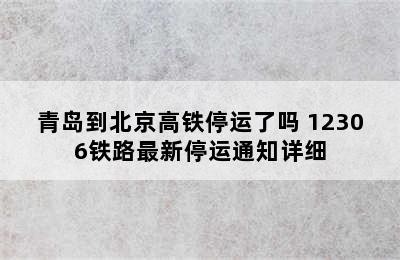 青岛到北京高铁停运了吗 12306铁路最新停运通知详细